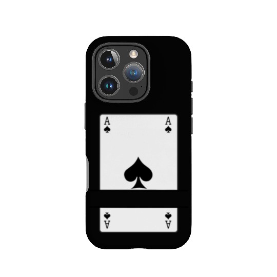 Playing card ace of spades with banner space IPhone Cases