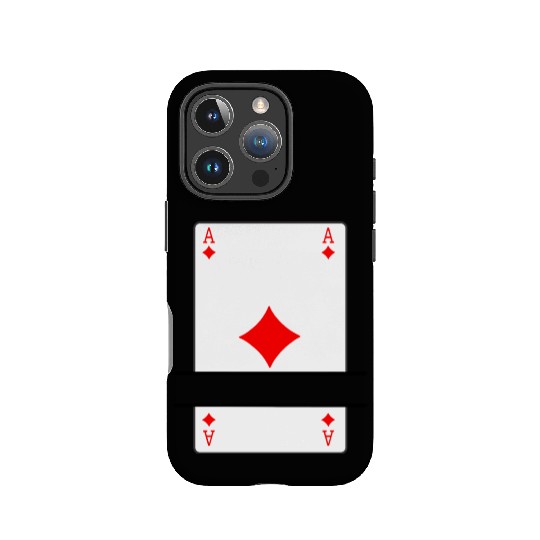 Playing card ace of diamonds with banner space IPhone Cases