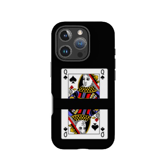 Playing card queen of spades with banner space IPhone Cases