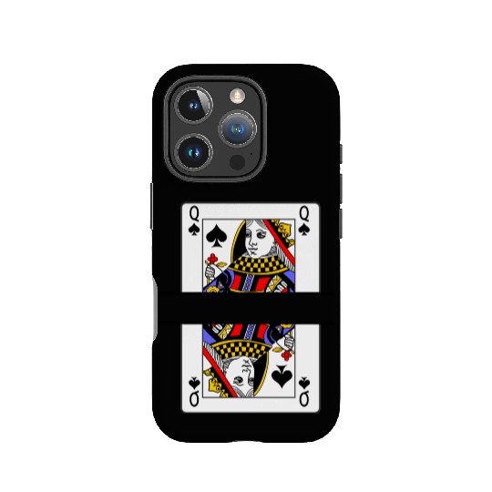 Playing card queen of spades with banner space IPhone Cases
