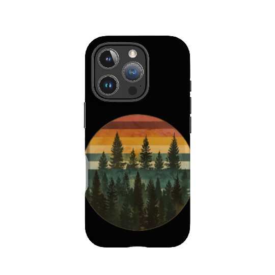 Sunset Forest Nature Outdoors Retro 80s Vibe 6 IPhone Cases