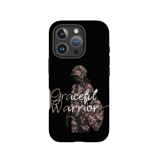 Graceful Warrior Flower Background Design IPhone Cases