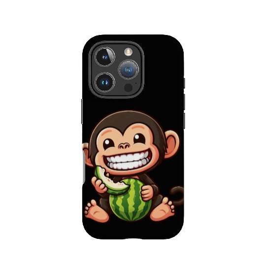 Monkey chimpanzee melon watermelon honeydew melon IPhone Cases
