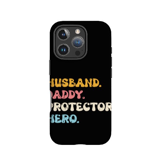 Husband Daddy Protector Hero Fathers Day Groovy IPhone Cases