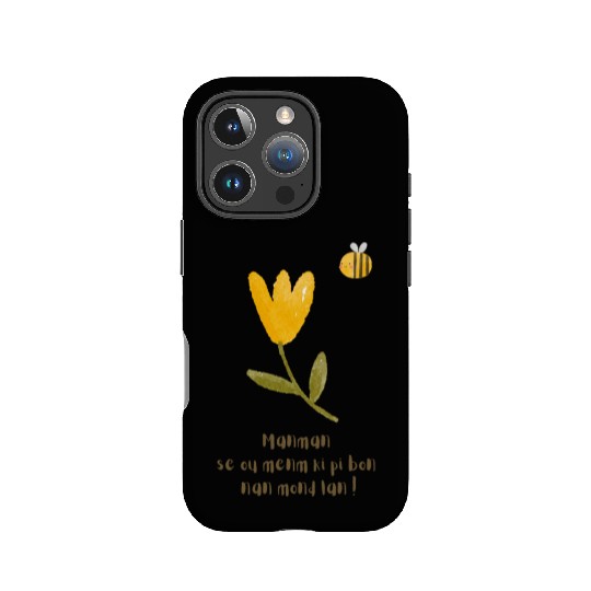 Haitian Mother's Day : Watercolor Flower &Bee IPhone Cases