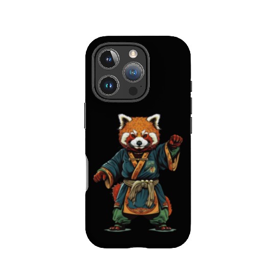 Red panda karate fighting style IPhone Cases