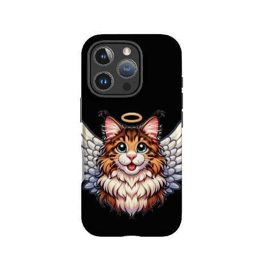 Maine Angel Cat with Wings IPhone Cases