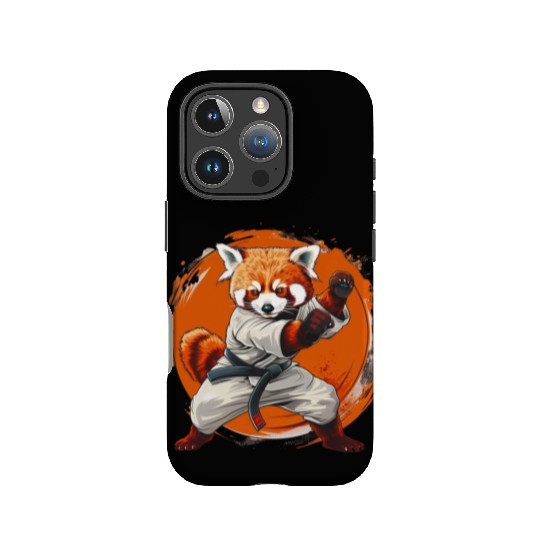Red panda karate fighting style IPhone Cases