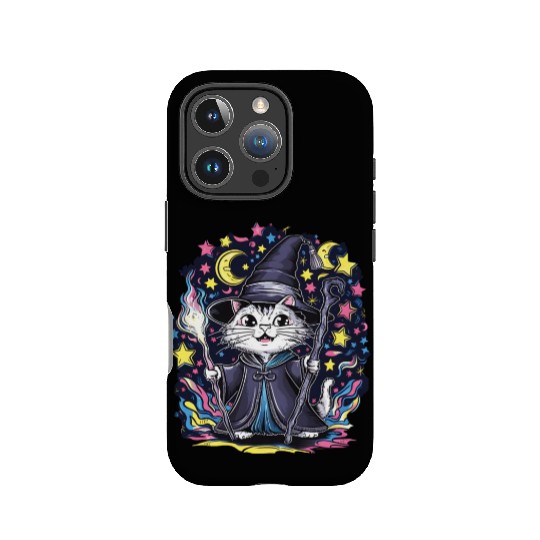 Charming Wizard Cat Casting Magic IPhone Cases