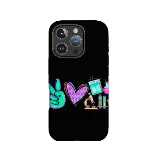 Peace Love Lab Tech Medical Laboratory Professiona IPhone Cases
