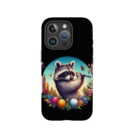 Funny Raccoon Playing Golf Sporty Animal Lover IPhone Cases