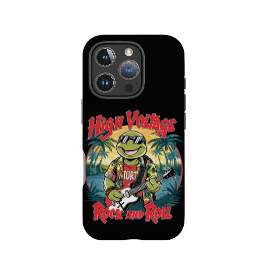 Funny Turtle with Guitar Rock and Roll IPhone Cases
