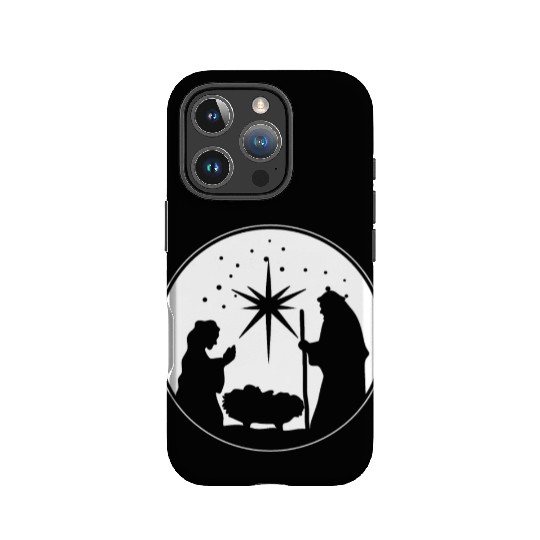 Nativity Scene Silhouette Christmas Market Vendor IPhone Cases