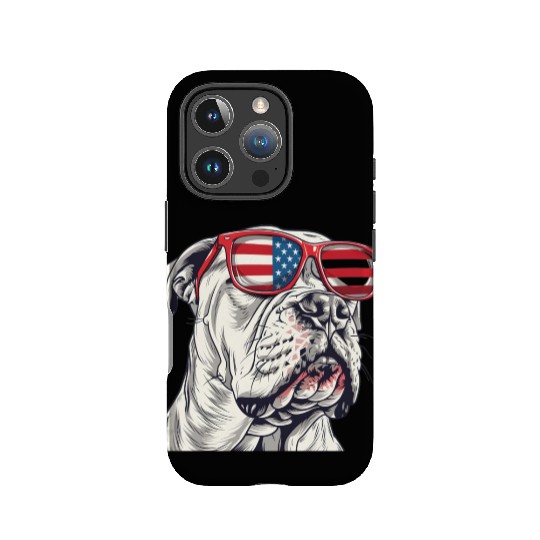 Dogo Argentino dog. 4th of July and memorial day IPhone Cases