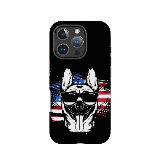 US Flag Belgian Malinois Wearing Sunglasses IPhone Cases