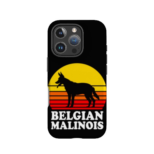 Retro Sunset Dog Silhouette Belgian Malinois Dog IPhone Cases