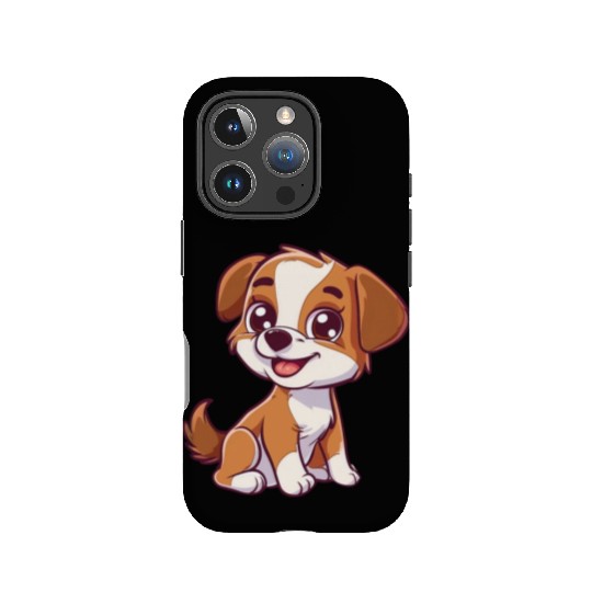 Adorable Brown and White Puppy Smiling IPhone Cases