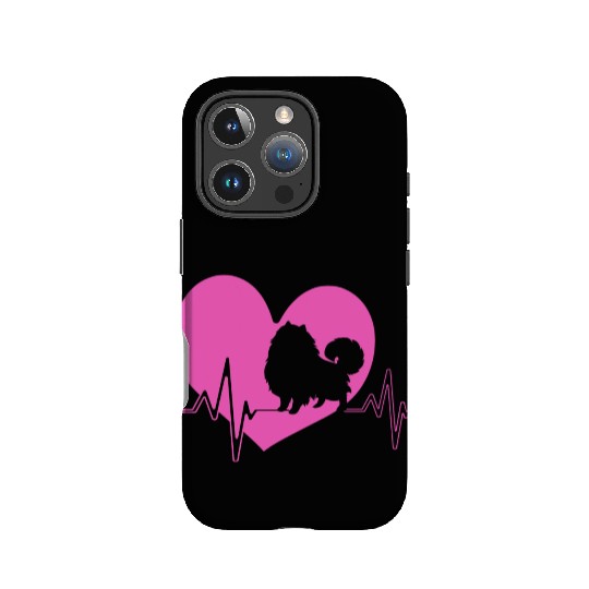 Puppy Dog Heartbeat Cute Pomeranian Silhouette IPhone Cases