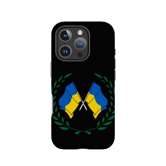 Flags Ukraine in laurel wreath IPhone Cases