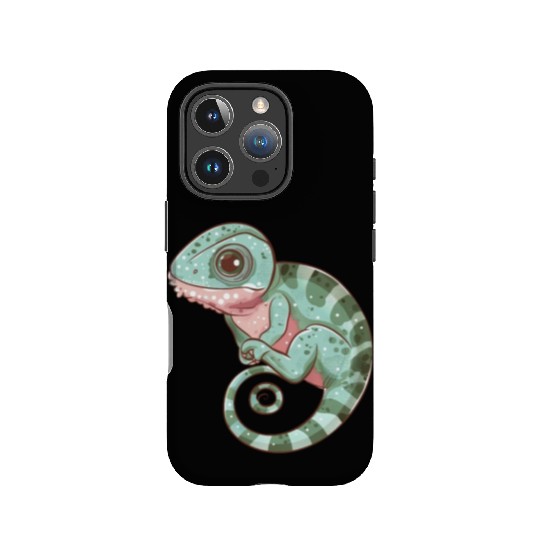 Charming Chameleon Curled Tail Imagery IPhone Cases