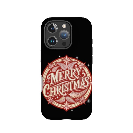 White and Red Merry Christmas Graphic IPhone Cases