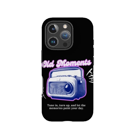 Lilac Black Halftone Radio Portrait IPhone Cases