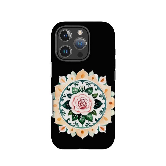 Zen Watercolor Rose Mandala IPhone Cases