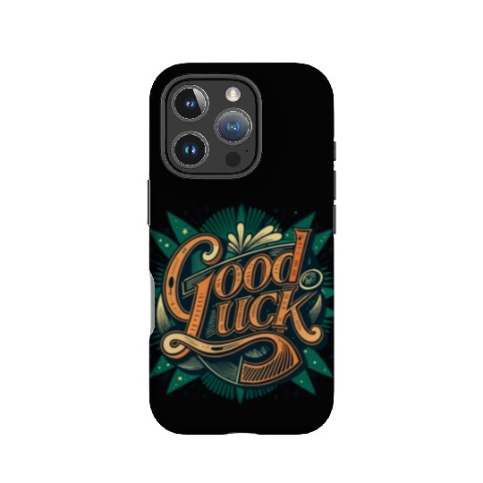 Orange and Green Good luck Graphic IPhone Cases