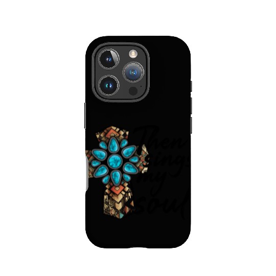 Turquoise Cross Western Aztec Art IPhone Cases
