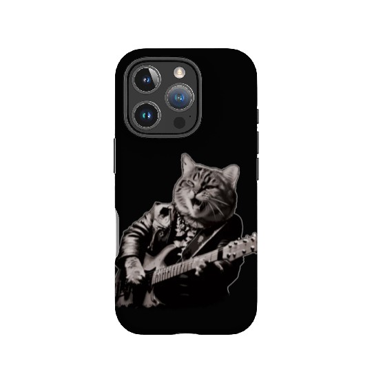 Rocker Cat Playing Guitar Instruments Meow IPhone Cases