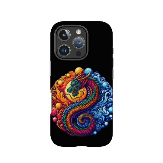 Vibrant Yin Yang Dragon IPhone Cases