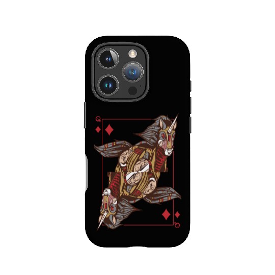 Unicorn steampunk card game Queen of Diamonds Poke IPhone Cases
