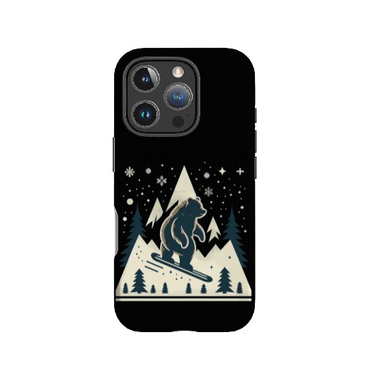 Skiing Grizzly IPhone Cases