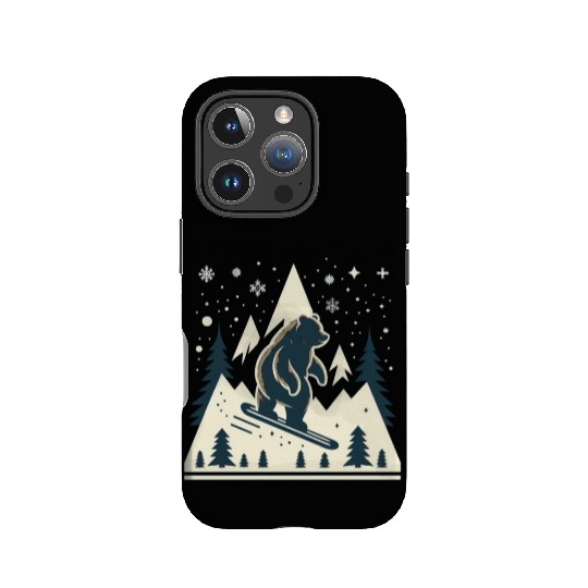 Skiing Grizzly IPhone Cases