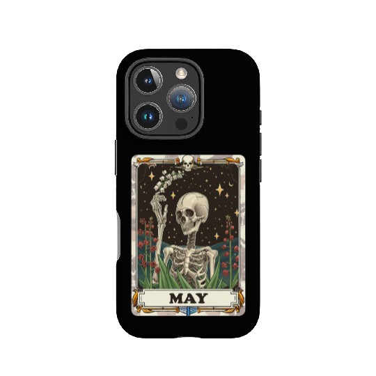 May Gothic Tarot Card - Lily of the Valley & Skele IPhone Cases