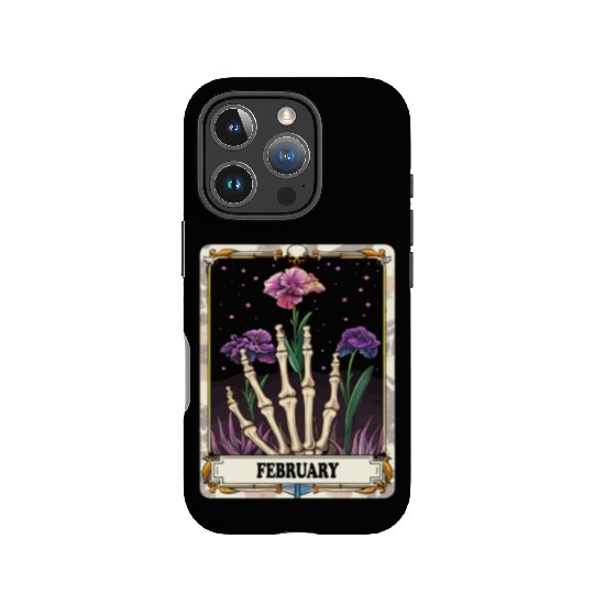 February Gothic Tarot Card - Violet Flower & Skele IPhone Cases