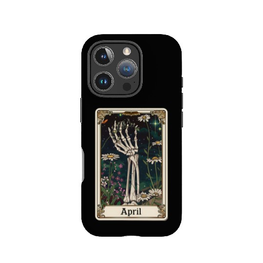 April Gothic Tarot Card - Daisy Flower & Skeleton' IPhone Cases