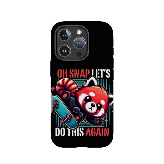 Cute Red Panda Skater, Funny Skateboarding Graphic IPhone Cases