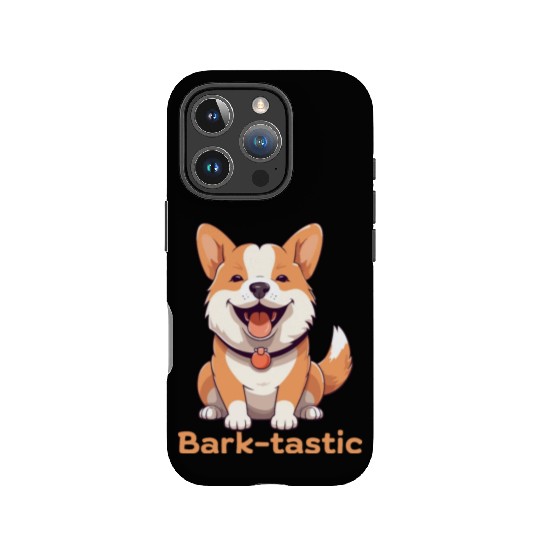 Cute shiba inu puppy dog with funny Bark-tastic te IPhone Cases