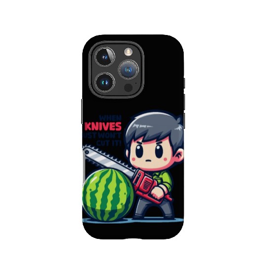 Cutting Watermelon - Melon Chainsaw IPhone Cases