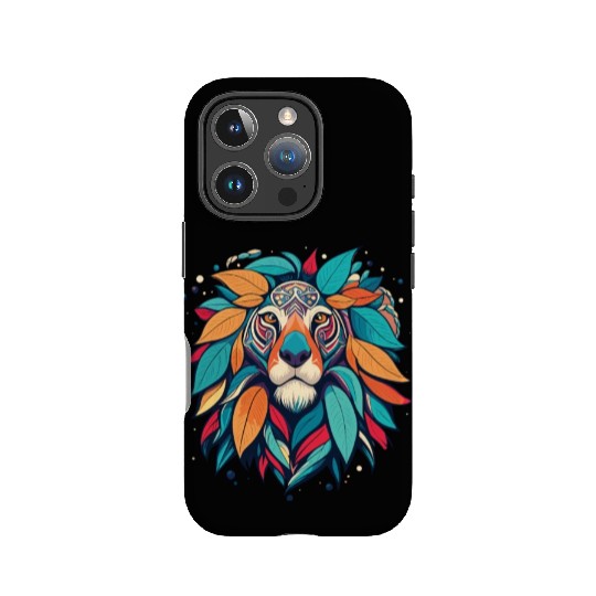 Lion Floral Majesty: A Regal Roar Amidst Blossom IPhone Cases