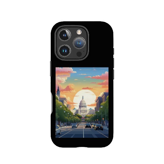 Sunset in US Capitol Washington DC IPhone Cases