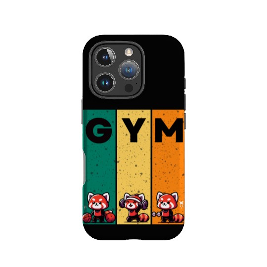 gym red panda funny workout IPhone Cases