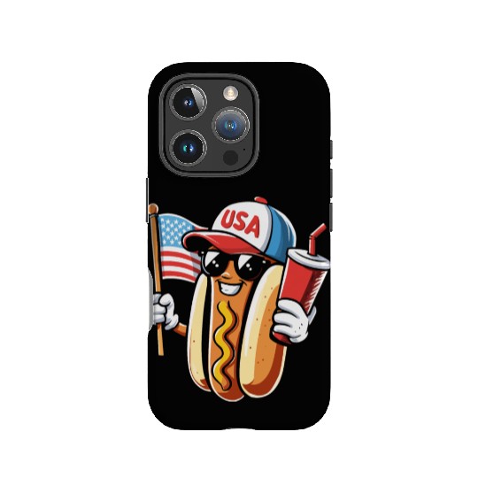 4th July Hot Dog USA Patriotic Character Fun IPhone Cases