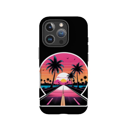 Miami Driving on a lonely Road IPhone Cases