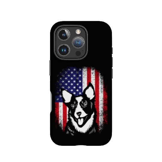 4th Of July US Flag Cute Australian Cattle Dog IPhone Cases