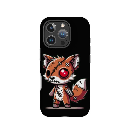 scary zombie fox for Halloween fun IPhone Cases