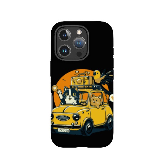 Road Trip by Car : Life's Better with Cat Friends IPhone Cases