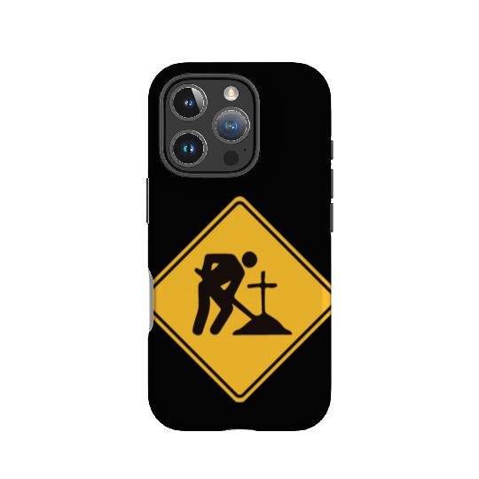 Midnight Exhume Site - Weird Road Sign IPhone Cases