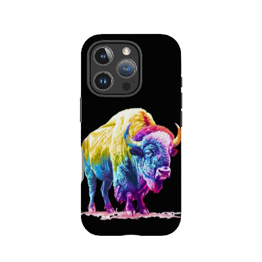 Vibrant Rainbow Buffalo Artwork IPhone Cases